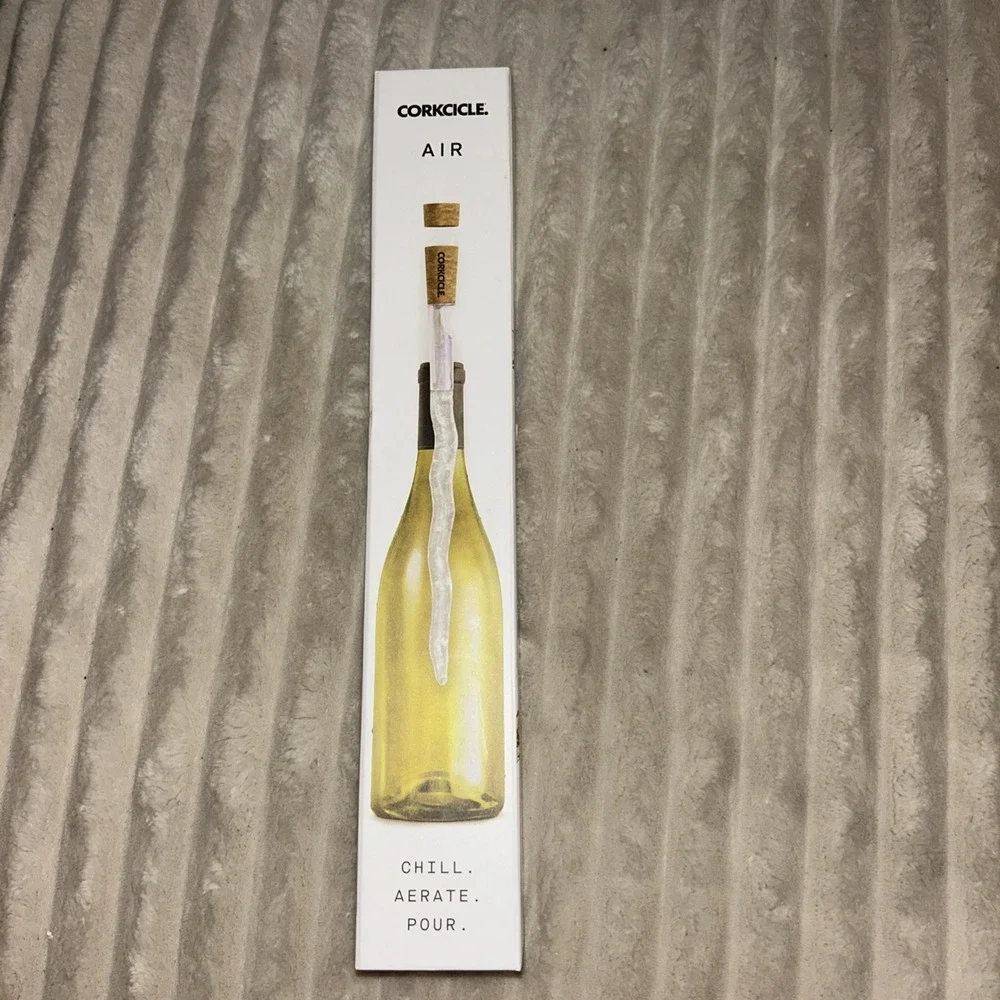 Corkcicle Air Classic Cork Clear Wine Bottle Cooler Chiller Aerator New Pourer